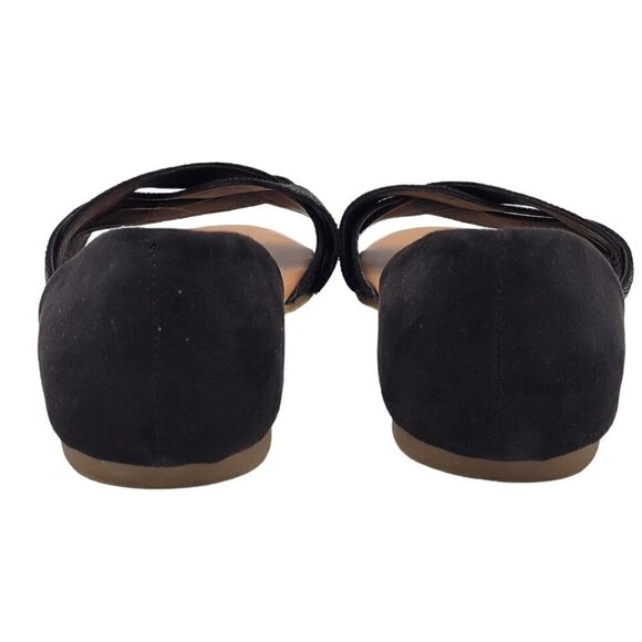 Torrid Shoes Size 8WW Rhinestone Twist Flats Open Toe Cushioned Slip On Slide - Picture 7 of 10